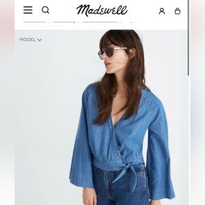 NWT madewell denim wrap top